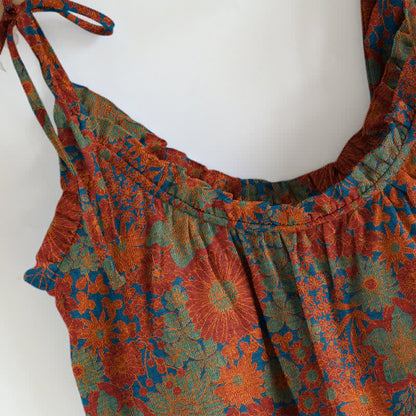 Vintage Loungewear-Set mit Blumenmuster und Bindebändern - image 4