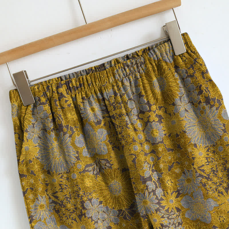 Vintage Loungewear-Set mit Blumenmuster und Bindebändern - image 8