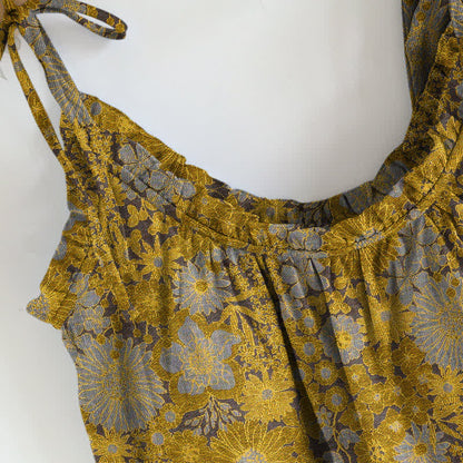 Vintage Loungewear-Set mit Blumenmuster und Bindebändern - image 7
