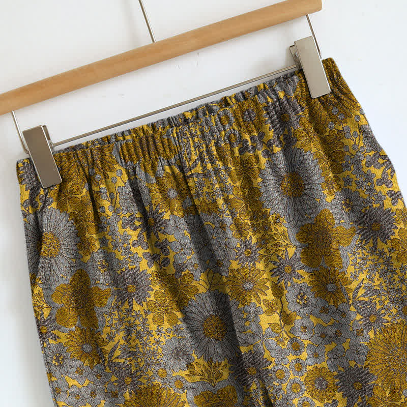 Vintage Loungewear-Set mit Blumenmuster und Bindebändern - image 11