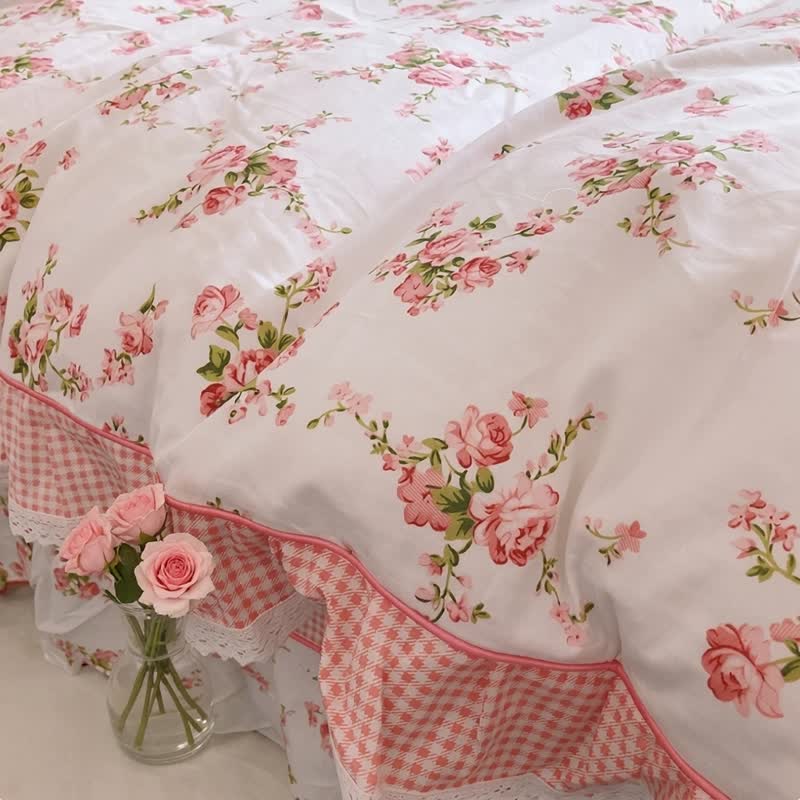 Vintage Bettwäsche-Set aus Baumwolle mit floralen Rüschen - image 5