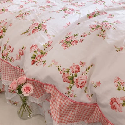Vintage Bettwäsche-Set aus Baumwolle mit floralen Rüschen - image 5