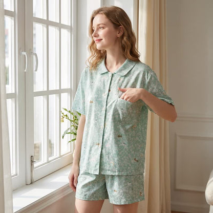 Loungewear-Set aus doppellagigem Baumwollgewebe mit Hunde-Print - image 3