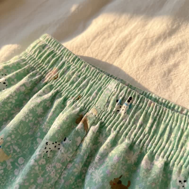 Loungewear-Set aus doppellagigem Baumwollgewebe mit Hunde-Print - image 6