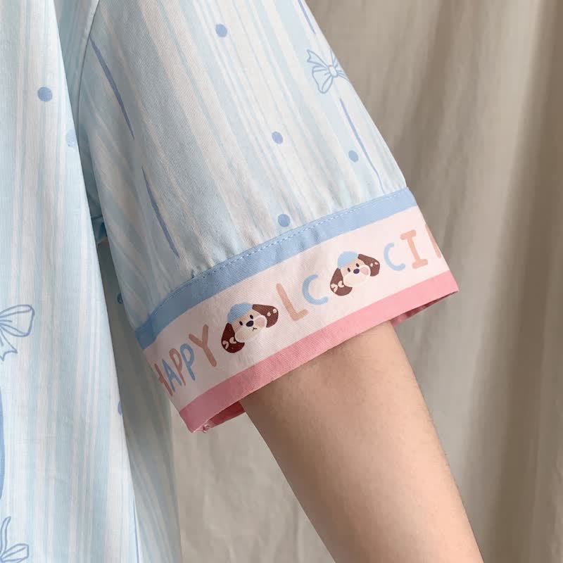 Pyjama-Set mit hellblauem Welpenmuster - image 4