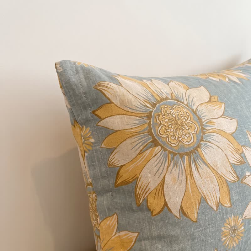 Tagesdecke aus Baumwollgaze mit Sonnenblumenmuster - image 9