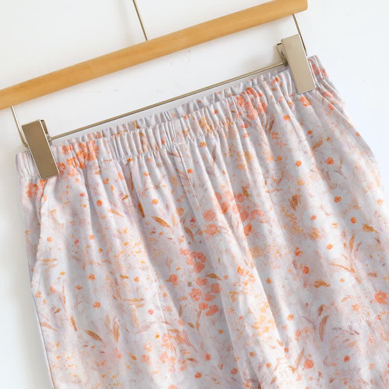 Loungewear-Set mit zartem Blumenmuster und Trägern - image 4
