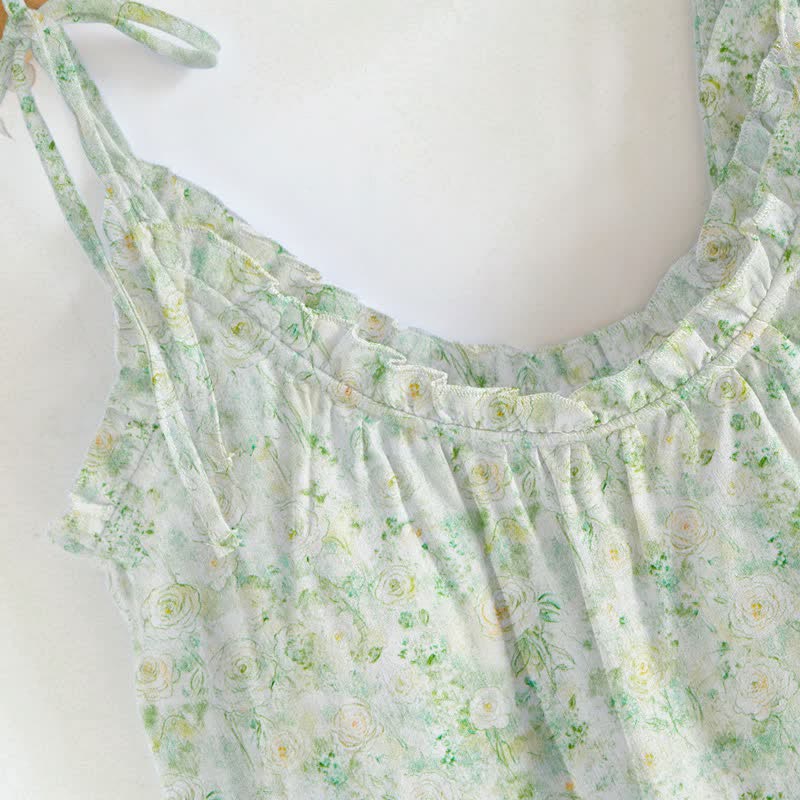 Loungewear mit Rosenmuster und Spaghettiträgern - image 4