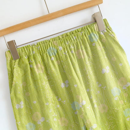 Loungewear mit Spaghettiträgern und kleinem Blumenmuster - image 2