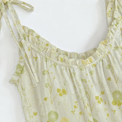 Loungewear mit Spaghettiträgern und kleinem Blumenmuster - image 6