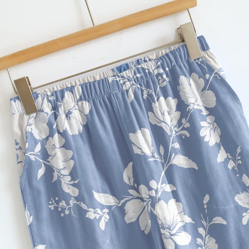 Loungewear mit botanischem Blumenmuster und Spaghettiträgern - image 2
