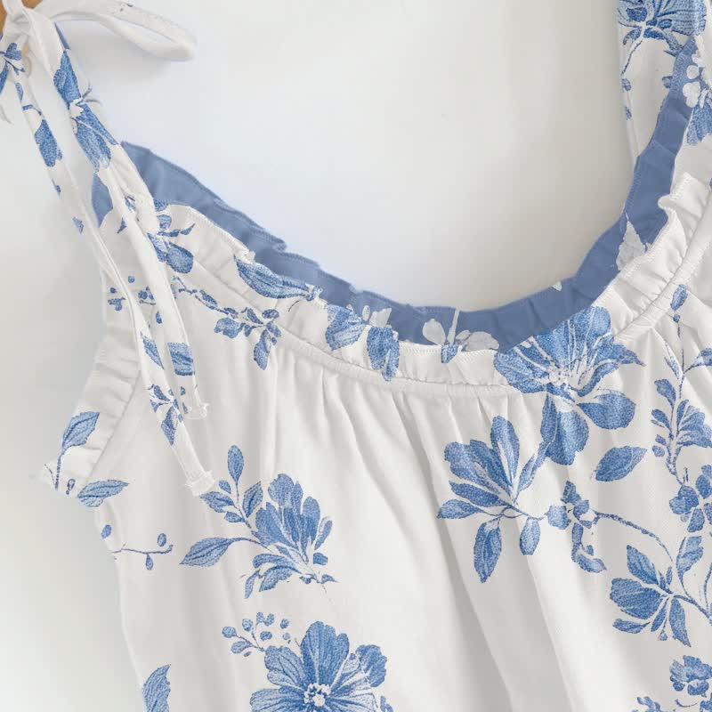 Loungewear mit botanischem Blumenmuster und Spaghettiträgern - image 5