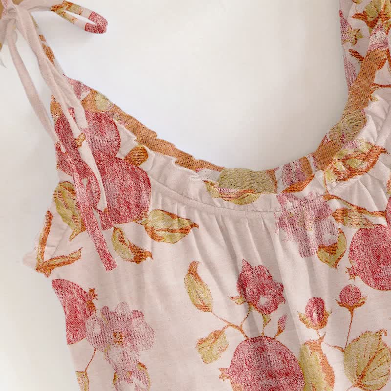 Loungewear mit rosafarbenem Blumenmuster und Spaghettiträgern - image 1