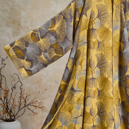 Vintage-Bademantel aus doppellagigem Baumwollgewebe mit Ginkgoblatt - image 9