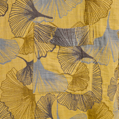 Vintage-Bademantel aus doppellagigem Baumwollgewebe mit Ginkgoblatt - image 4