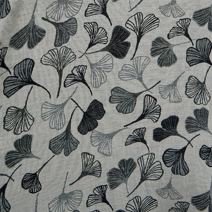 Kimono-Bademantel aus Baumwolle mit schwarzem und weißem Ginkgoblattmuster - image 13