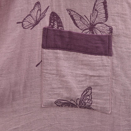 Kimono-Bademantel aus doppellagigem Baumwoll-Doppelgaze mit Schmetterlingsmotiv - image 12