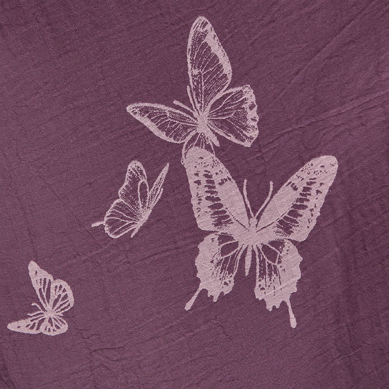Kimono-Bademantel aus doppellagigem Baumwoll-Doppelgaze mit Schmetterlingsmotiv - image 6