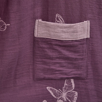 Kimono-Bademantel aus doppellagigem Baumwoll-Doppelgaze mit Schmetterlingsmotiv - image 5