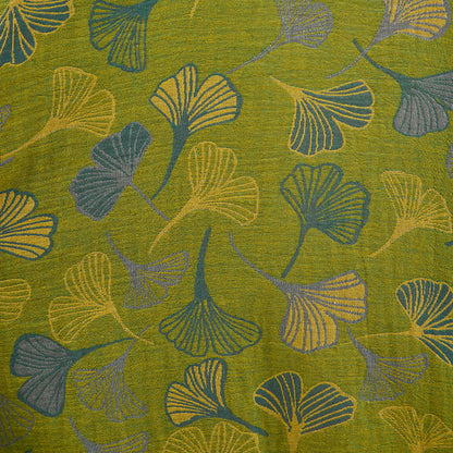 Kimono-Bademantel aus grün-grauem Ginkgoblatt-Baumwollstoff - image 6