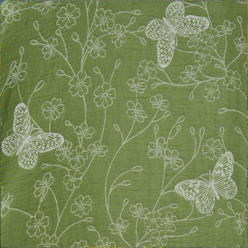 Kimono-Bademantel mit botanischem Schmetterlingsmotiv in Olivgrün - image 6