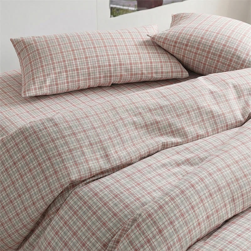 Rosa kariertes Bettwäscheset für Einzelbett XL ( Schlafsaal) - image 3