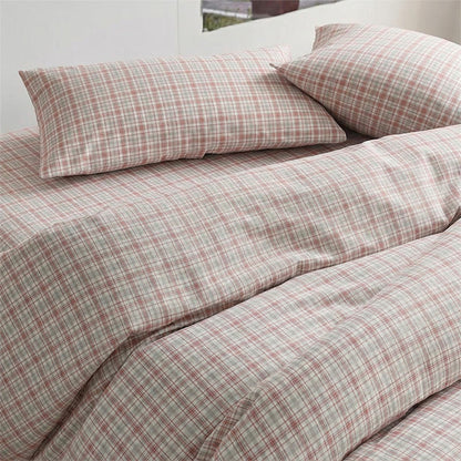 Rosa kariertes Bettwäscheset für Einzelbett XL ( Schlafsaal) - image 3