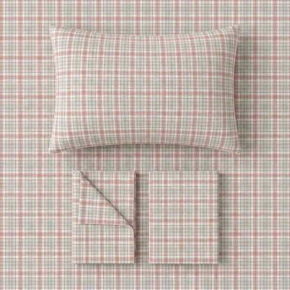 Rosa kariertes Bettwäscheset für Einzelbett XL ( Schlafsaal) - image 5