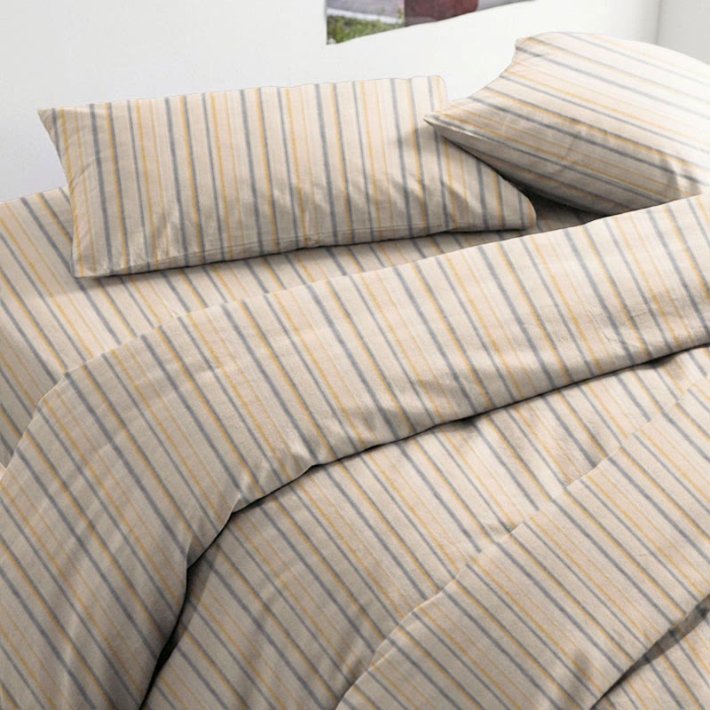 Neutral gestreiftes Twin XL Schlafsaal-Bettwäscheset - image 3