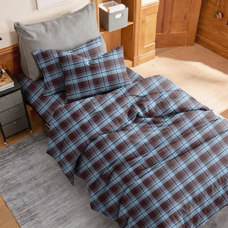 Klassisches kariertes Bettwäscheset für Einzelbett XL im Studentenwohnheim - image 1