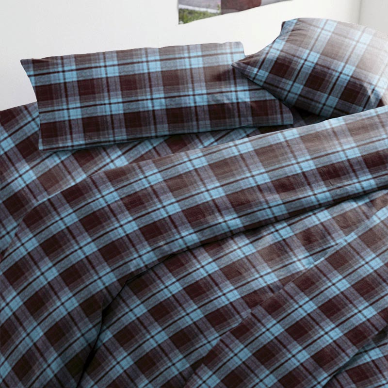 Klassisches kariertes Bettwäscheset für Einzelbett XL im Studentenwohnheim - image 2