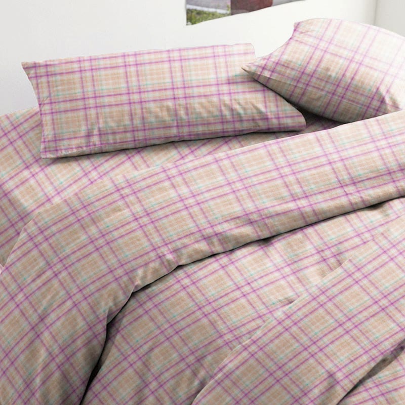 Weiches lila kariertes Twin XL Schlafsaal-Bettwäscheset - image 3
