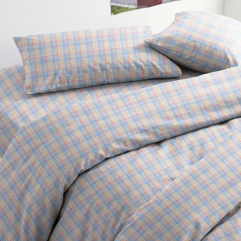 Pastellfarbenes Vichy-Karo-Bettwäscheset (Einzelbett XL) - image 3