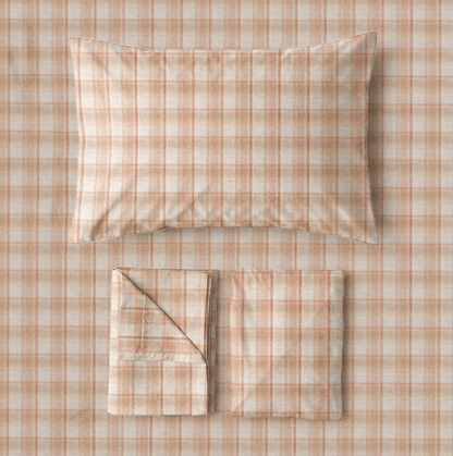 Pastellfarbenes Vichy-Karo-Bettwäscheset (Einzelbett XL) - image 17