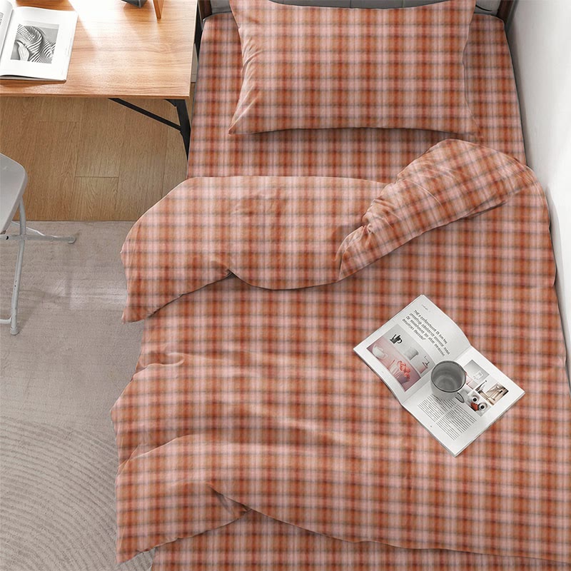 Bettwäsche-Set im Cottage-Karo-Design, Einzelbett XL, für Studentenwohnheim - image 1