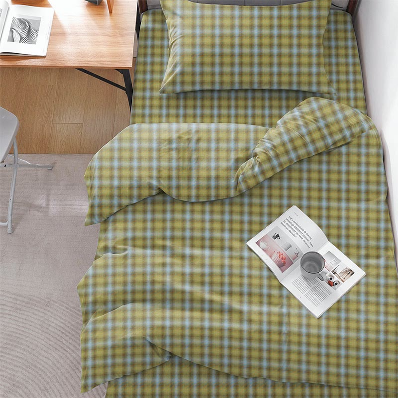 Bettwäsche-Set im Cottage-Karo-Design, Einzelbett XL, für Studentenwohnheim - image 8
