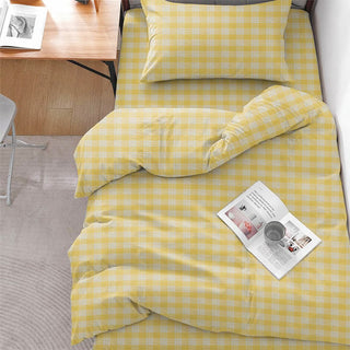 Sunny Gingham Twin XL Schlafsaal-Bettwäsche-Set - Gelb - Twin XL - 5-teiliges Komplettset - image 0