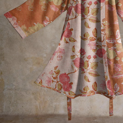 Kimono-Bademantel aus Baumwolle mit botanischem Granatapfelmuster - image 4