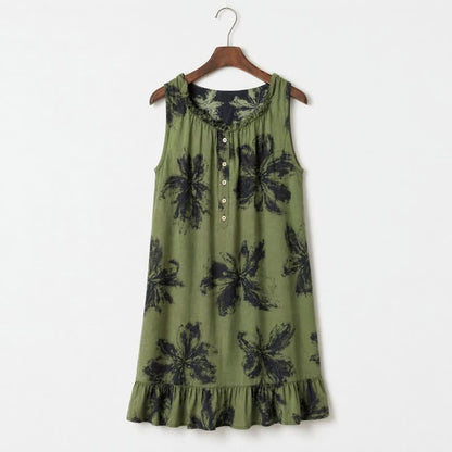 Botanisches Nocturne-Blumen-Baumwoll-Loungedress - Grün - L - image 2