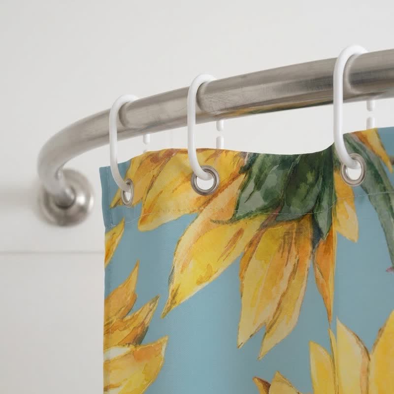Wasserdichter Duschvorhang mit nordischem Sonnenblumenmuster - image 2