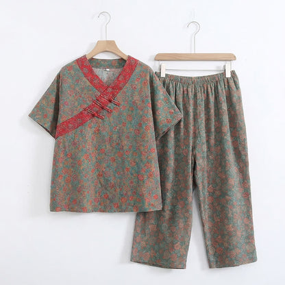 Plus Size Blumenmuster Caprihosen Loungewear - image 13