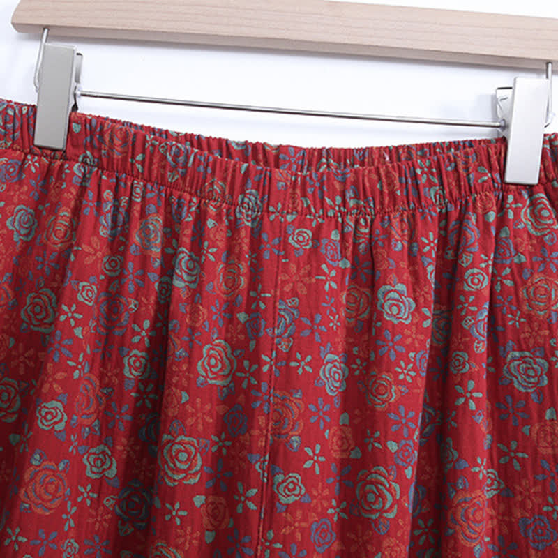 Plus Size Blumenmuster Caprihosen Loungewear - image 6