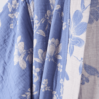 Eleganter Kimono-Bademantel aus doppellagigem Baumwollgewebe mit Blumenmuster - image 4