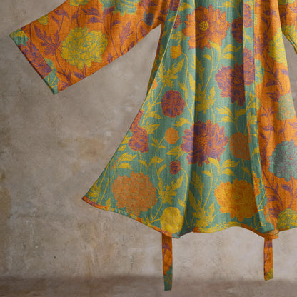 Vintage-Baumwollbademantel mit Blumenmuster - image 4