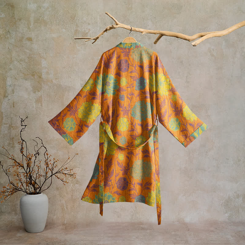Vintage-Baumwollbademantel mit Blumenmuster - image 1