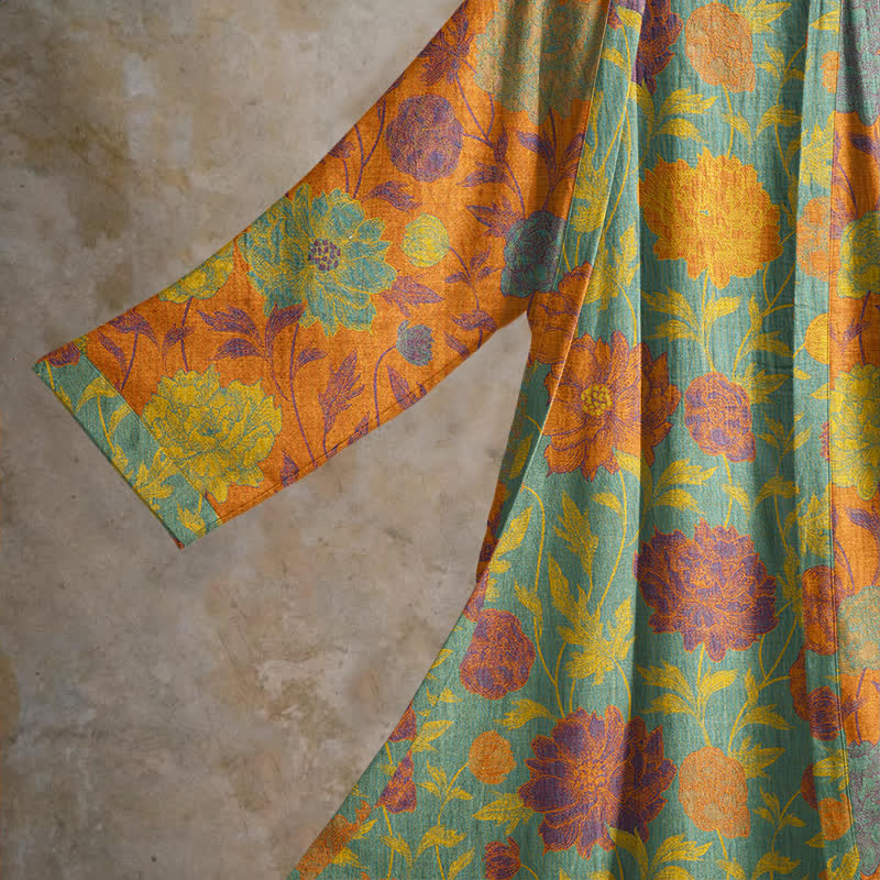 Vintage-Baumwollbademantel mit Blumenmuster - image 3