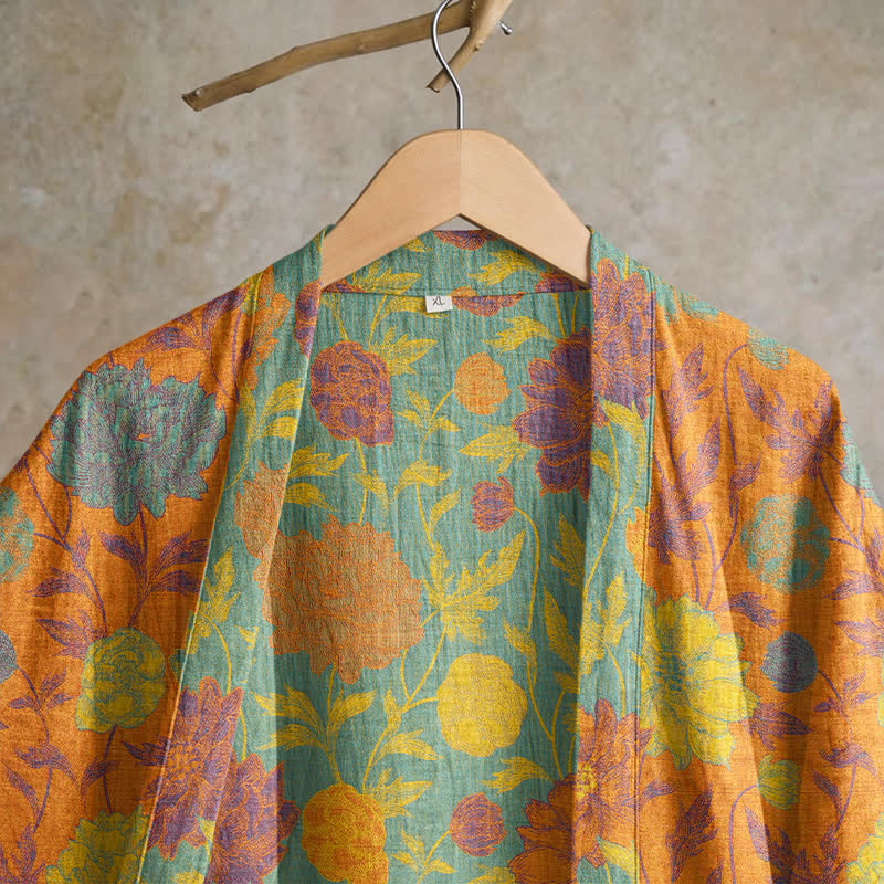 Vintage-Baumwollbademantel mit Blumenmuster - image 2