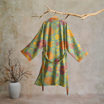 Vintage-Baumwollbademantel mit Blumenmuster - image 6