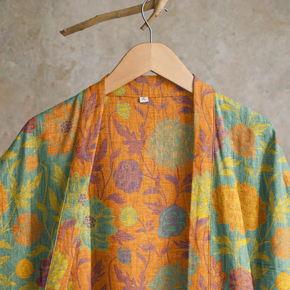 Vintage-Baumwollbademantel mit Blumenmuster - image 7