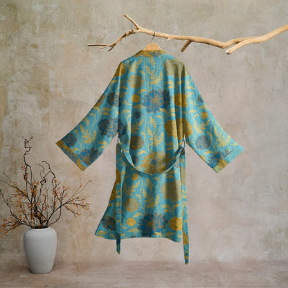 Vintage-Baumwollbademantel mit Blumenmuster - image 11